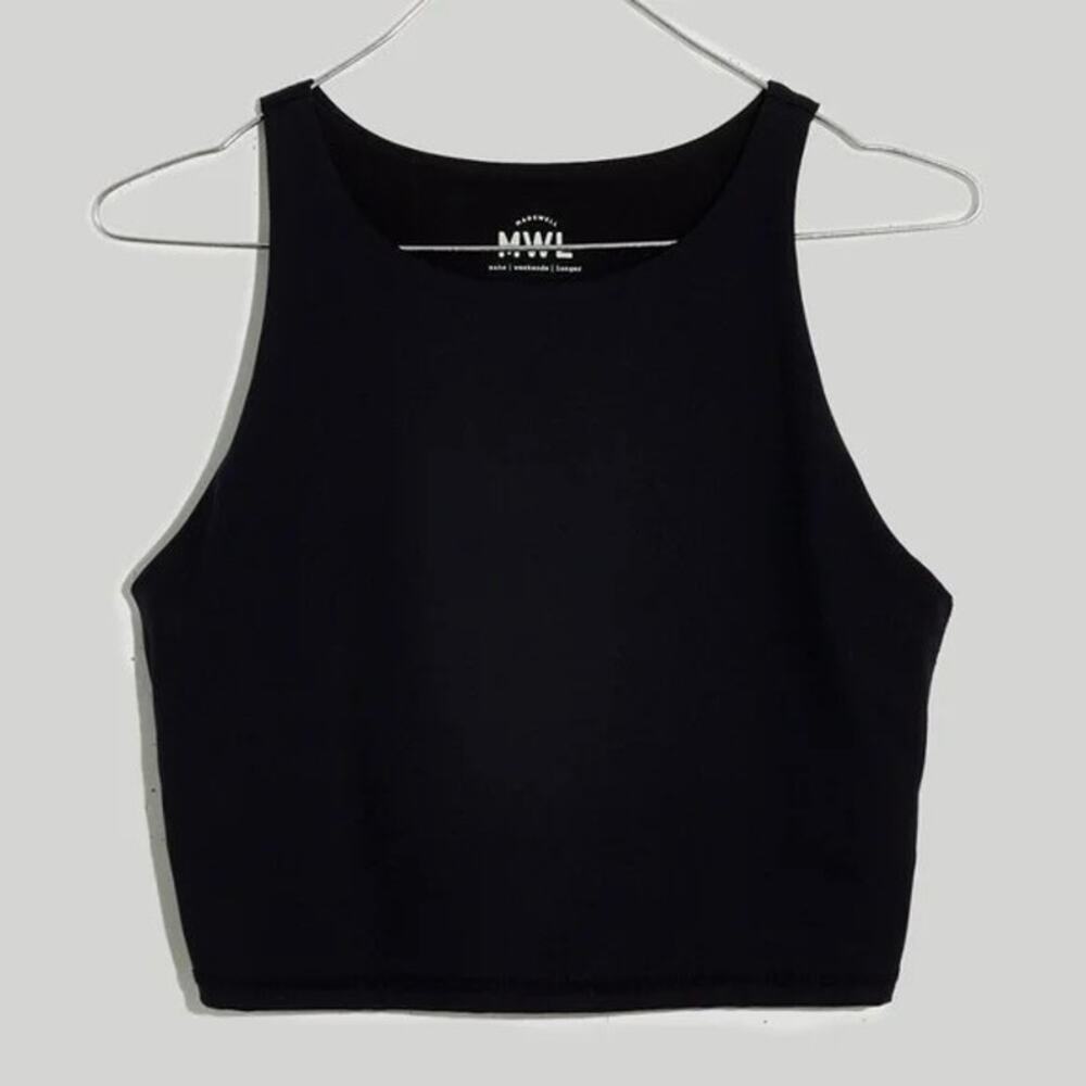 Madewell NWT MWL Form Racerback Crop Tank Top in Black Size 4X